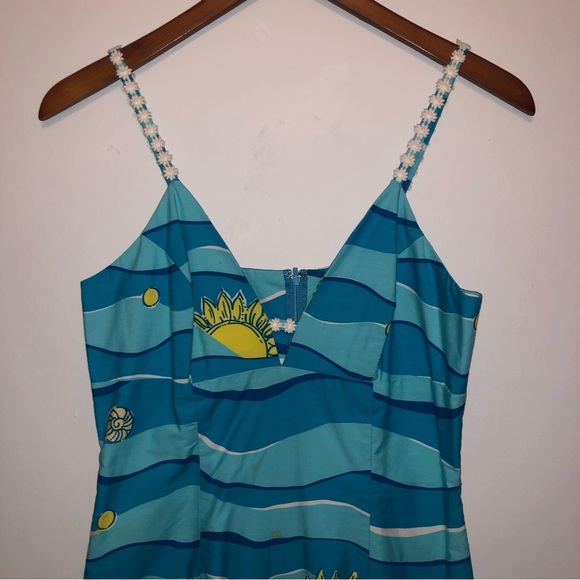 Lilly Pulitzer Vintage Daisy Ocean Day Dress - 2 - Picture 2 of 8
